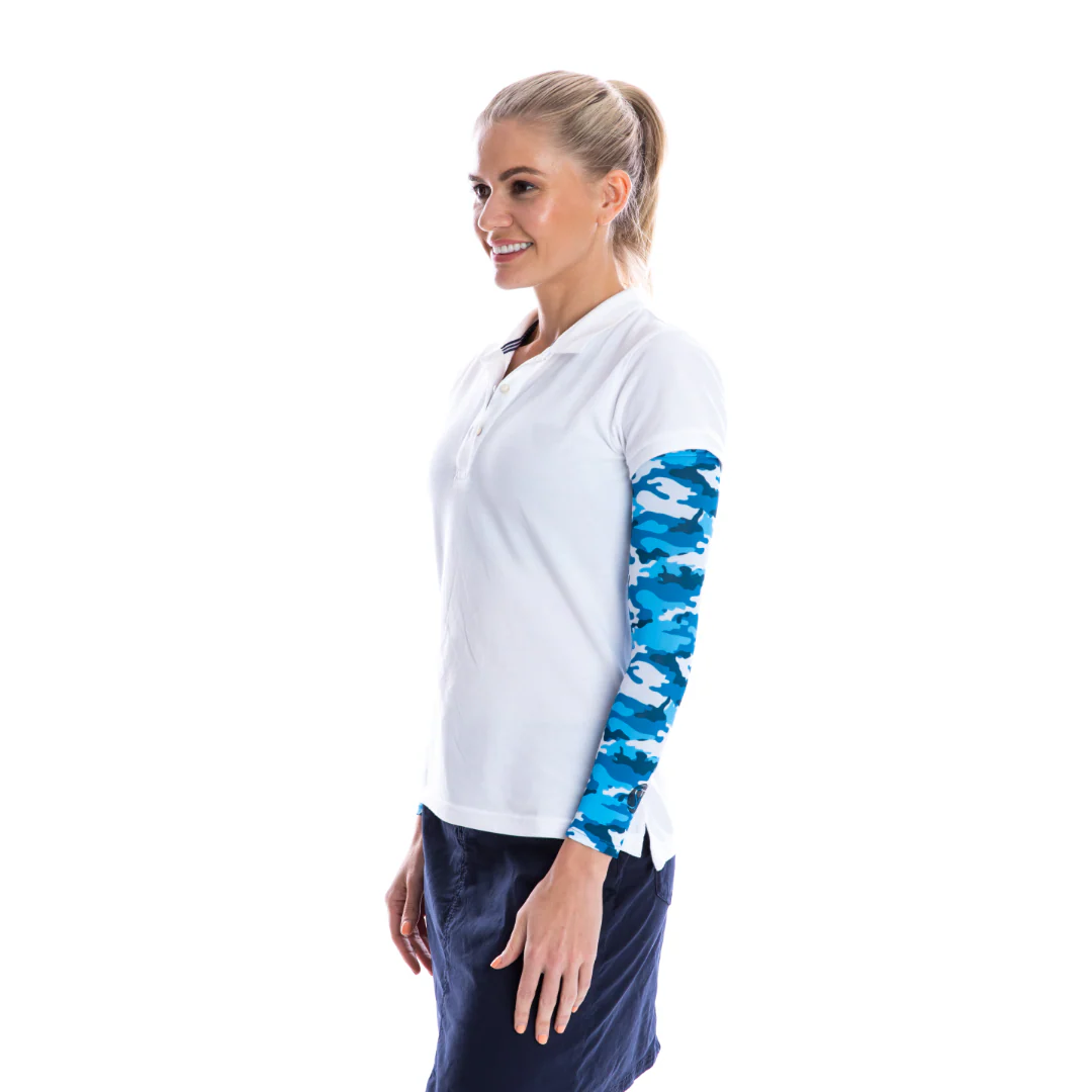 SParms UPF50+ Arm Sleeves (Camo Blue, Pair) - Image 4