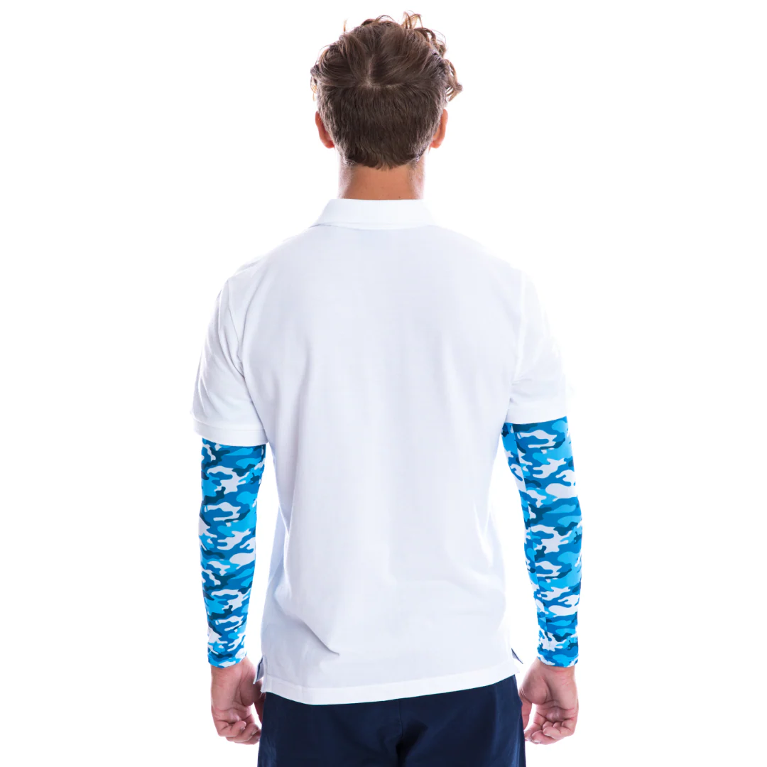 SParms UPF50+ Arm Sleeves (Camo Blue, Pair) - Image 5