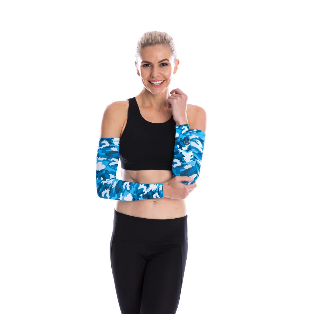 SParms UPF50+ Arm Sleeves (Camo Blue, Pair) - Image 8
