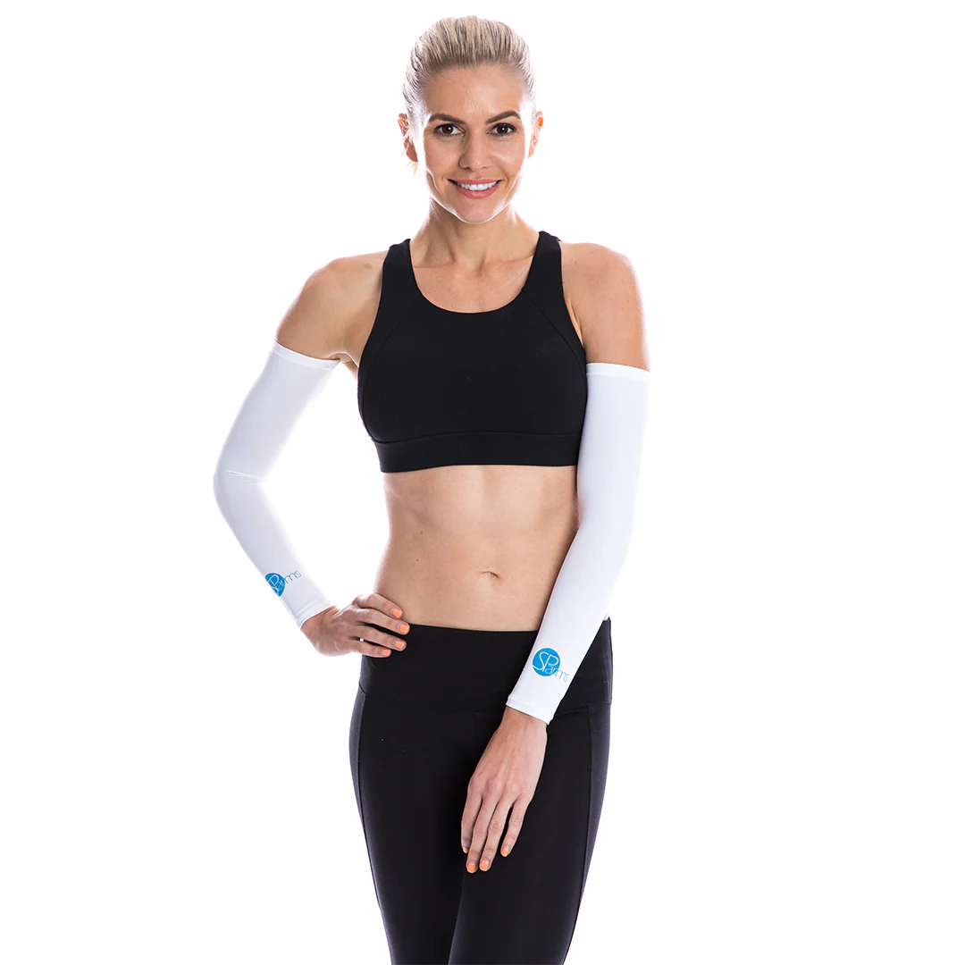 SParms UPF50+ Arm Sleeves (White, Pair) - Image 3